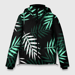 Куртка зимняя мужская Листья пальмы, цвет: 3D-черный