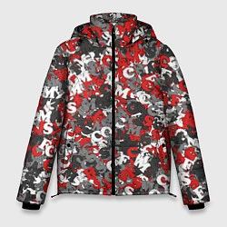 Куртка зимняя мужская Камуфляж с буквами F C S M, цвет: 3D-светло-серый
