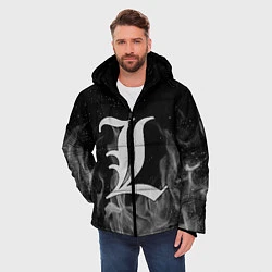 Куртка зимняя мужская L letter flame gray, цвет: 3D-красный — фото 2