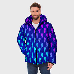 Куртка зимняя мужская Billie Eilish: Violet Pattern, цвет: 3D-черный — фото 2