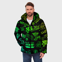 Куртка зимняя мужская BILLIE EILISH: Grunge Graffiti, цвет: 3D-красный — фото 2