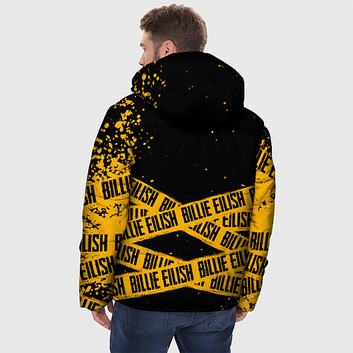 Мужская зимняя куртка BILLIE EILISH: Yellow & Black Tape / 3D-Черный – фото 4