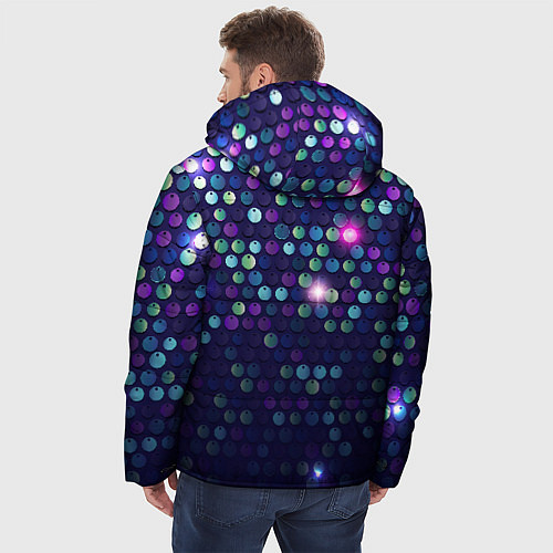 Мужская зимняя куртка Блестки диско / 3D-Черный – фото 4