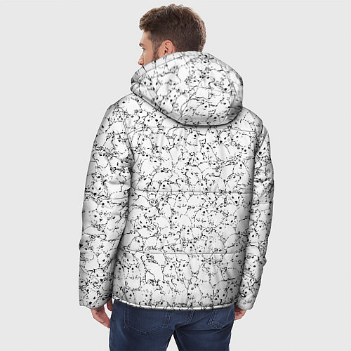 Мужская зимняя куртка Белые мыши / 3D-Черный – фото 4