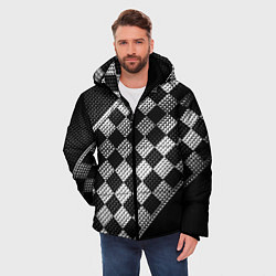 Куртка зимняя мужская Финишная лента в клетку, цвет: 3D-черный — фото 2