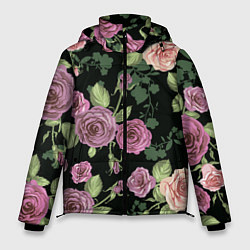 Куртка зимняя мужская Кусты роз, цвет: 3D-красный