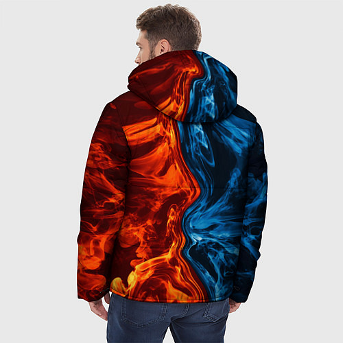 Мужская зимняя куртка Огонь и вода / 3D-Черный – фото 4