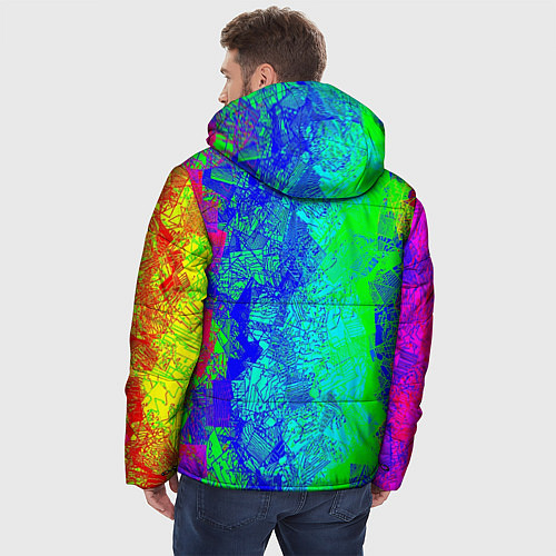 Мужская зимняя куртка Красочная текстура / 3D-Черный – фото 4
