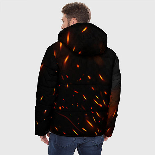 Мужская зимняя куртка Огненный единорог / 3D-Черный – фото 4