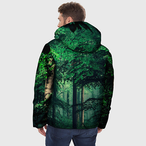 Мужская зимняя куртка Деревья / 3D-Черный – фото 4