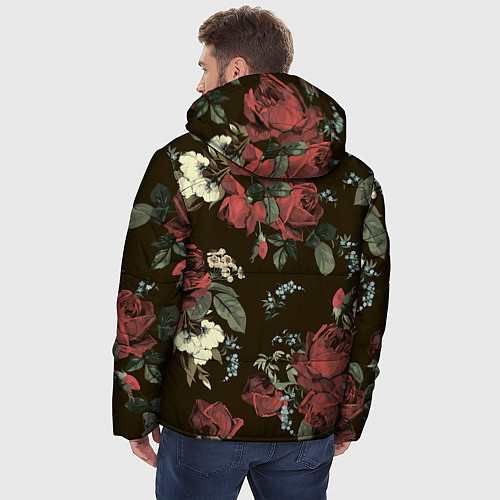 Мужская зимняя куртка Букет роз / 3D-Черный – фото 4