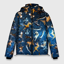 Куртка зимняя мужская Космические коты, цвет: 3D-светло-серый