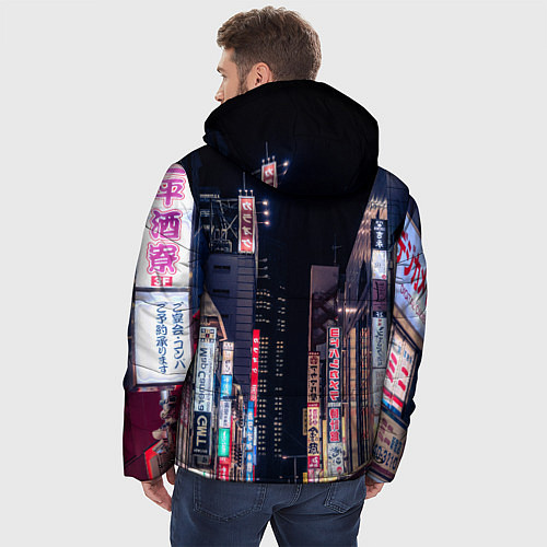 Мужская зимняя куртка Ночной Токио / 3D-Черный – фото 4