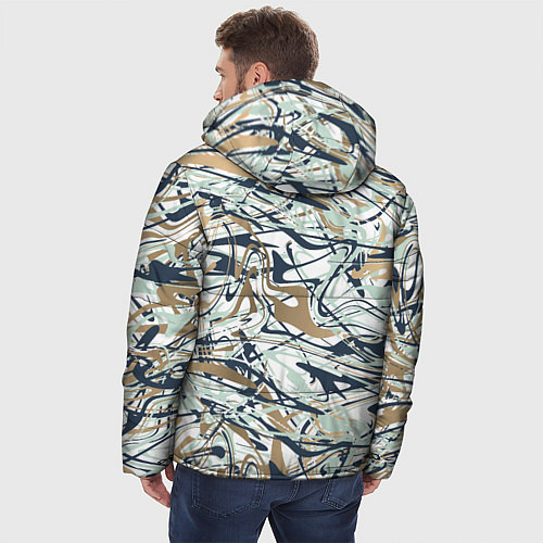 Мужская зимняя куртка Узор красками / 3D-Черный – фото 4