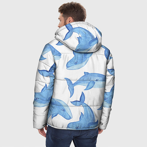 Мужская зимняя куртка Косяк китов / 3D-Светло-серый – фото 4