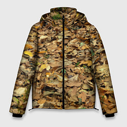 Куртка зимняя мужская Листья, цвет: 3D-черный