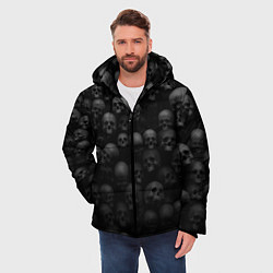 Куртка зимняя мужская ЧЕРЕПА, цвет: 3D-черный — фото 2