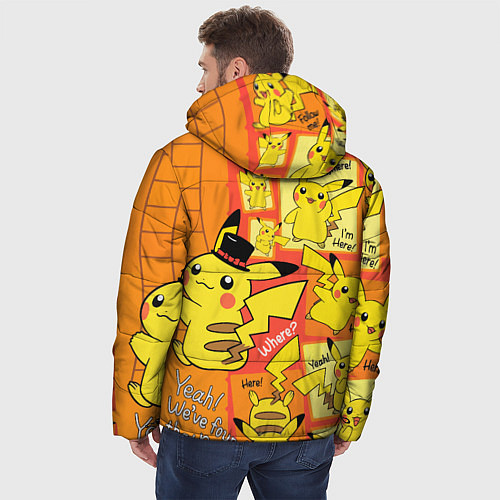 Мужская зимняя куртка Pikachu / 3D-Черный – фото 4