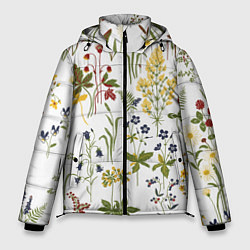Куртка зимняя мужская Flowers, цвет: 3D-черный