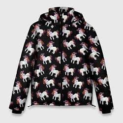 Куртка зимняя мужская Единороги, цвет: 3D-черный