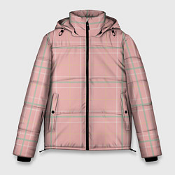 Куртка зимняя мужская Шотландка Розовая, цвет: 3D-черный