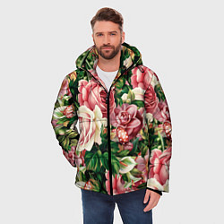 Куртка зимняя мужская ЦВЕТЫ, цвет: 3D-черный — фото 2