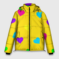 Куртка зимняя мужская СЕРДЕЧКИ, цвет: 3D-черный