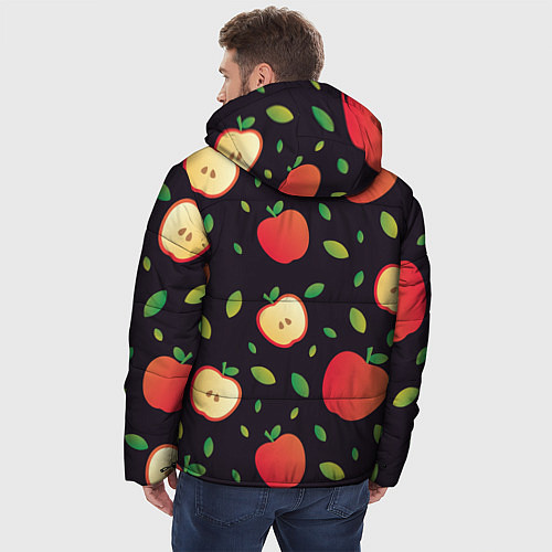 Мужская зимняя куртка Яблочный узор / 3D-Черный – фото 4
