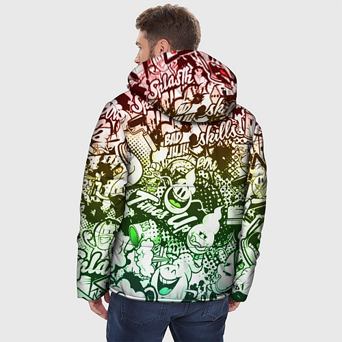 Мужская зимняя куртка Граффити / 3D-Черный – фото 4