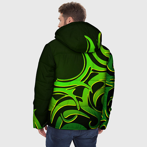 Мужская зимняя куртка Узоры / 3D-Черный – фото 4