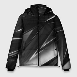 Куртка зимняя мужская GEOMETRY STRIPES BLACK & WHITE, цвет: 3D-черный