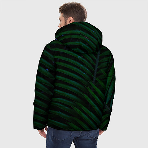 Мужская зимняя куртка Пальмовые листья / 3D-Черный – фото 4