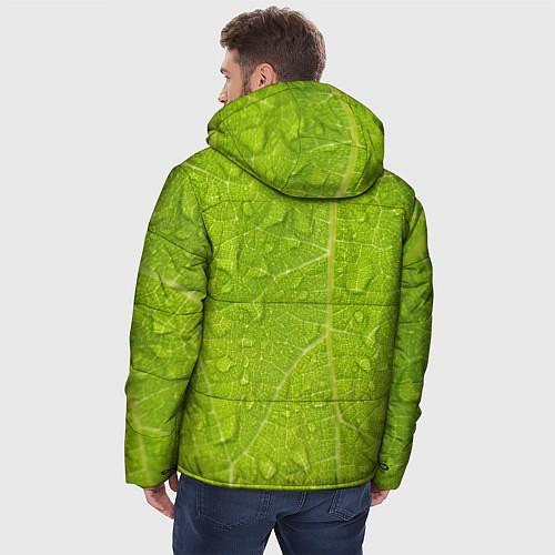 Мужская зимняя куртка Листок с росой / 3D-Черный – фото 4
