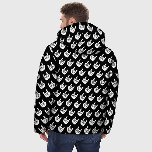 Мужская зимняя куртка Паттерн Рок коза / 3D-Черный – фото 4