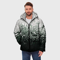 Куртка зимняя мужская Разводы жидкость абстракция, цвет: 3D-светло-серый — фото 2