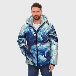 Куртка зимняя мужская Абстракция смешивание разводы, цвет: 3D-красный — фото 2