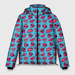 Куртка зимняя мужская Губы Поп-арт, цвет: 3D-черный