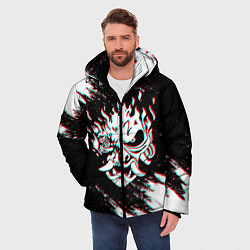 Куртка зимняя мужская CYBERPUNK 2077 SAMURAI GLITCH, цвет: 3D-красный — фото 2