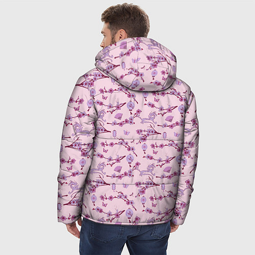 Мужская зимняя куртка Mulan Flowers Pattern / 3D-Черный – фото 4