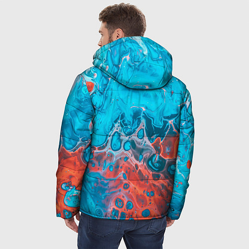 Мужская зимняя куртка Цветные разводы / 3D-Черный – фото 4
