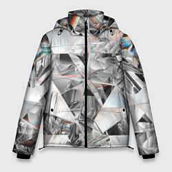 Куртка зимняя мужская Зеркальный калейдоскоп, цвет: 3D-красный