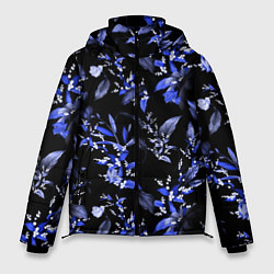 Куртка зимняя мужская Ночные цветы, цвет: 3D-черный