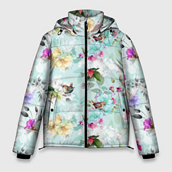 Куртка зимняя мужская Весенние цветы, цвет: 3D-черный