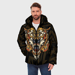 Куртка зимняя мужская Тигровый стимпанк Tiger, цвет: 3D-светло-серый — фото 2