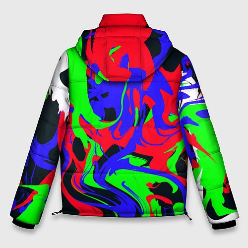 Мужская зимняя куртка Абстрактные краски / 3D-Красный – фото 2