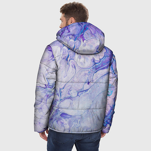 Мужская зимняя куртка Разводы сиреневой краской / 3D-Черный – фото 4