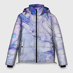 Куртка зимняя мужская Разводы сиреневой краской, цвет: 3D-черный