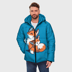 Куртка зимняя мужская Лисья семья, цвет: 3D-светло-серый — фото 2