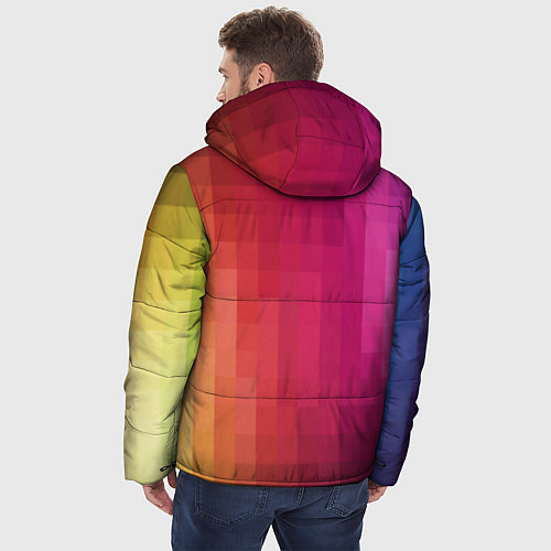 Мужская зимняя куртка Геометрия неоновая / 3D-Черный – фото 4