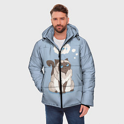 Куртка зимняя мужская Голодный котейка, цвет: 3D-светло-серый — фото 2